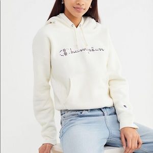 Champion UO Exclusive Plaid Logo Hoodie Sweatshirt